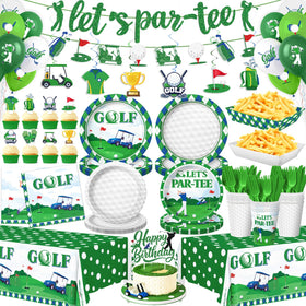 Kinovo golf banner decor signals a festive birthday celebration
