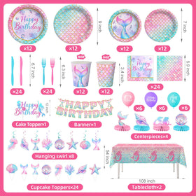 Kinovo mermaid plates 7inch showcase detailed art for kid friendly meals