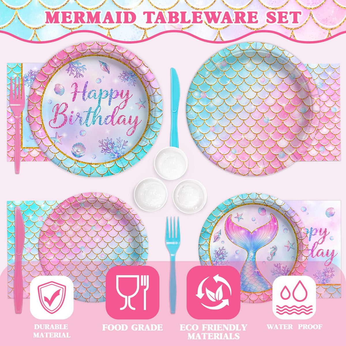 Kinovo mermaid plates 9inch elevate main courses with ocean inspired style