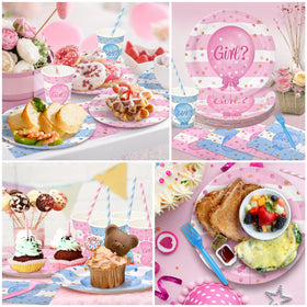 Kinovo party supplies with balloons banners and tablecloth for decor