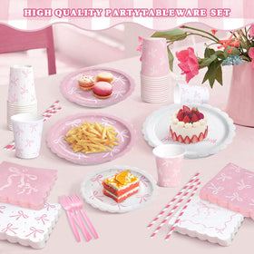 Kinovo pink bow straws convenient sipping with a coquette vibe