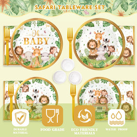 Kinovo green straws pair with safari decor for seamless sipping.