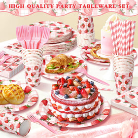 Kinovo strawberry napkins 5-9 inch coordinating decor and wipes