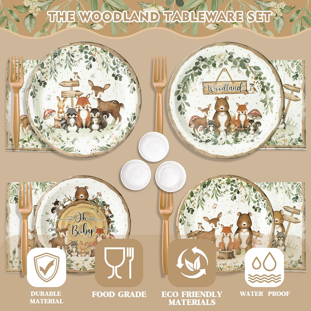 Kinovo Woodland complete set covers all essentials for 24 guests