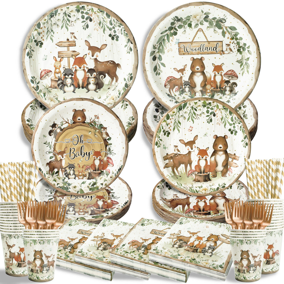 Kinovo woodland-plates-9inch dinnerware for sturdy, easy serving.