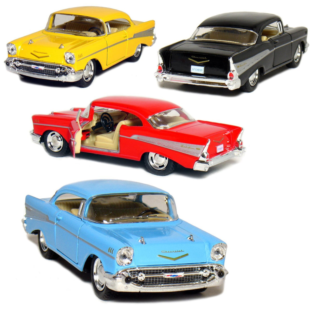 KiNSMART 1957 Chevy Bel Air 1:40 doors-open image for desktop display and detailed viewing.