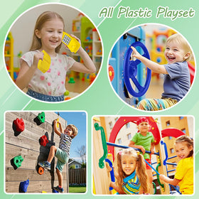 KINSPORY outdoor playset accessories arranged to show versatile climbing options