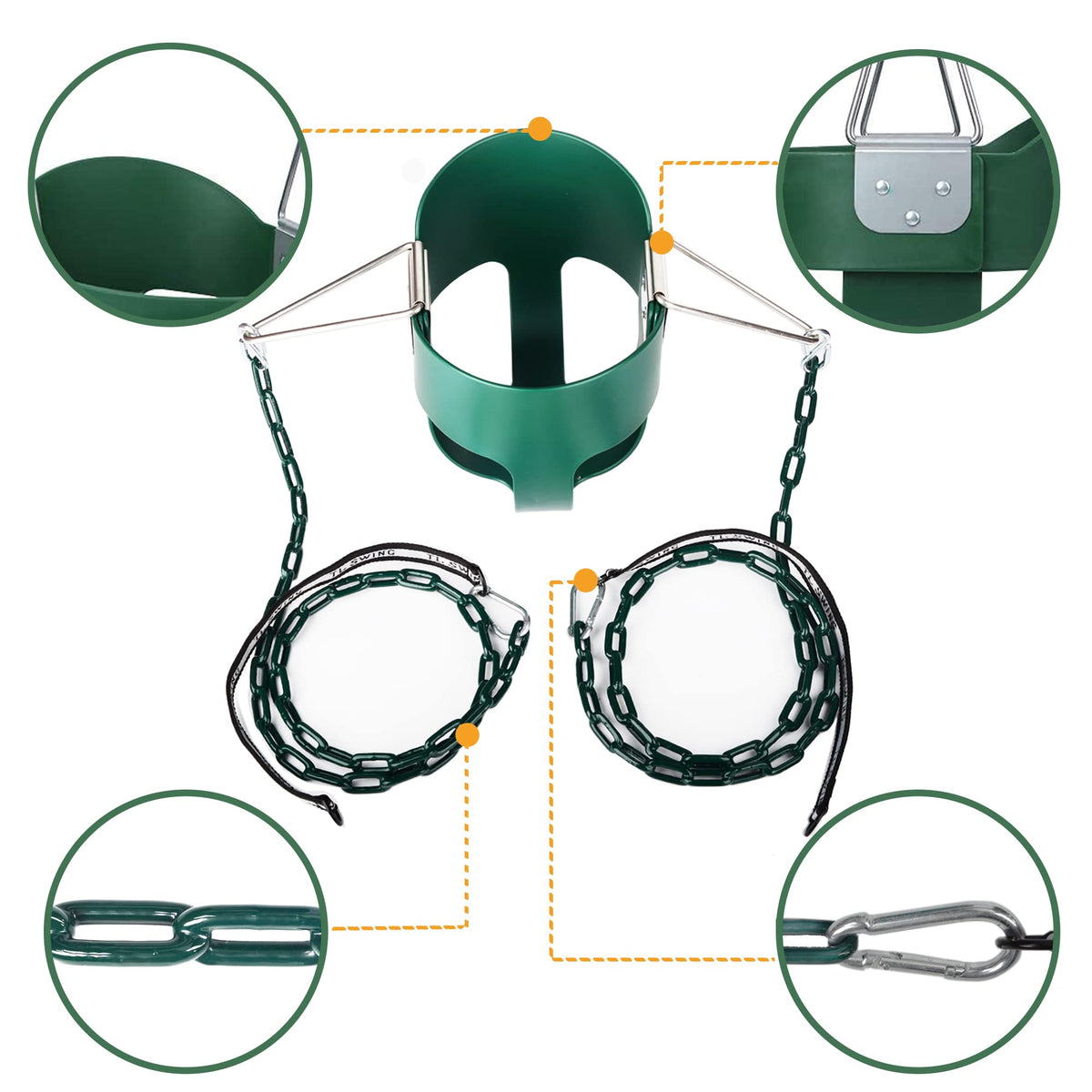 KINSPORY Outdoor swing for backyards and porches, suitable for infants and toddlers