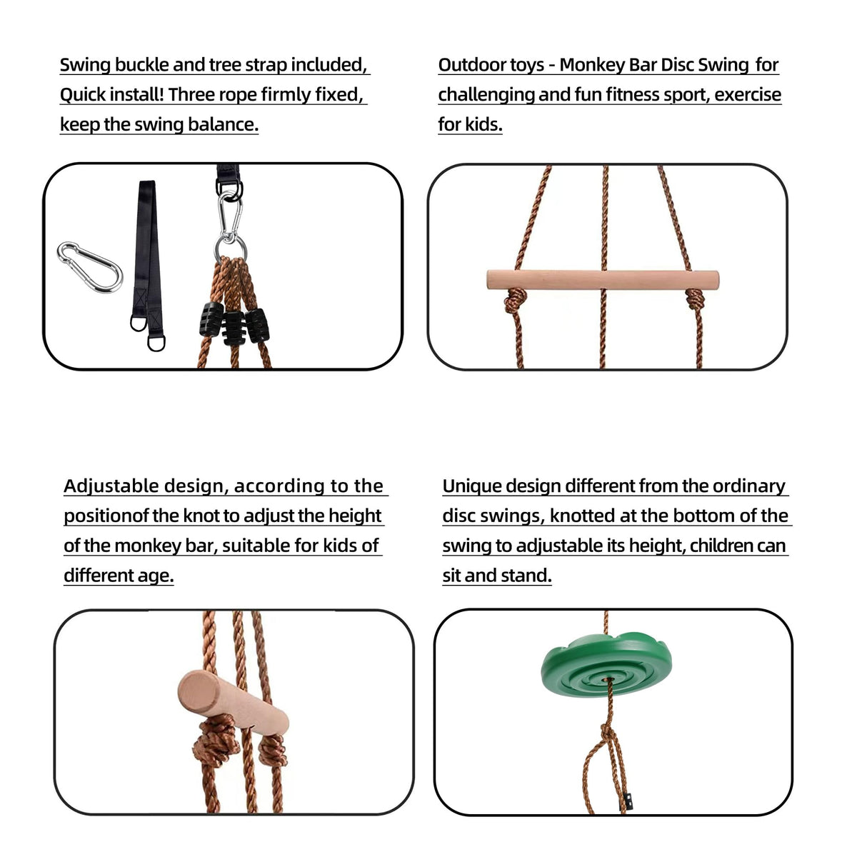 Kinspory tree-hanging seat ready for backyard play sessions