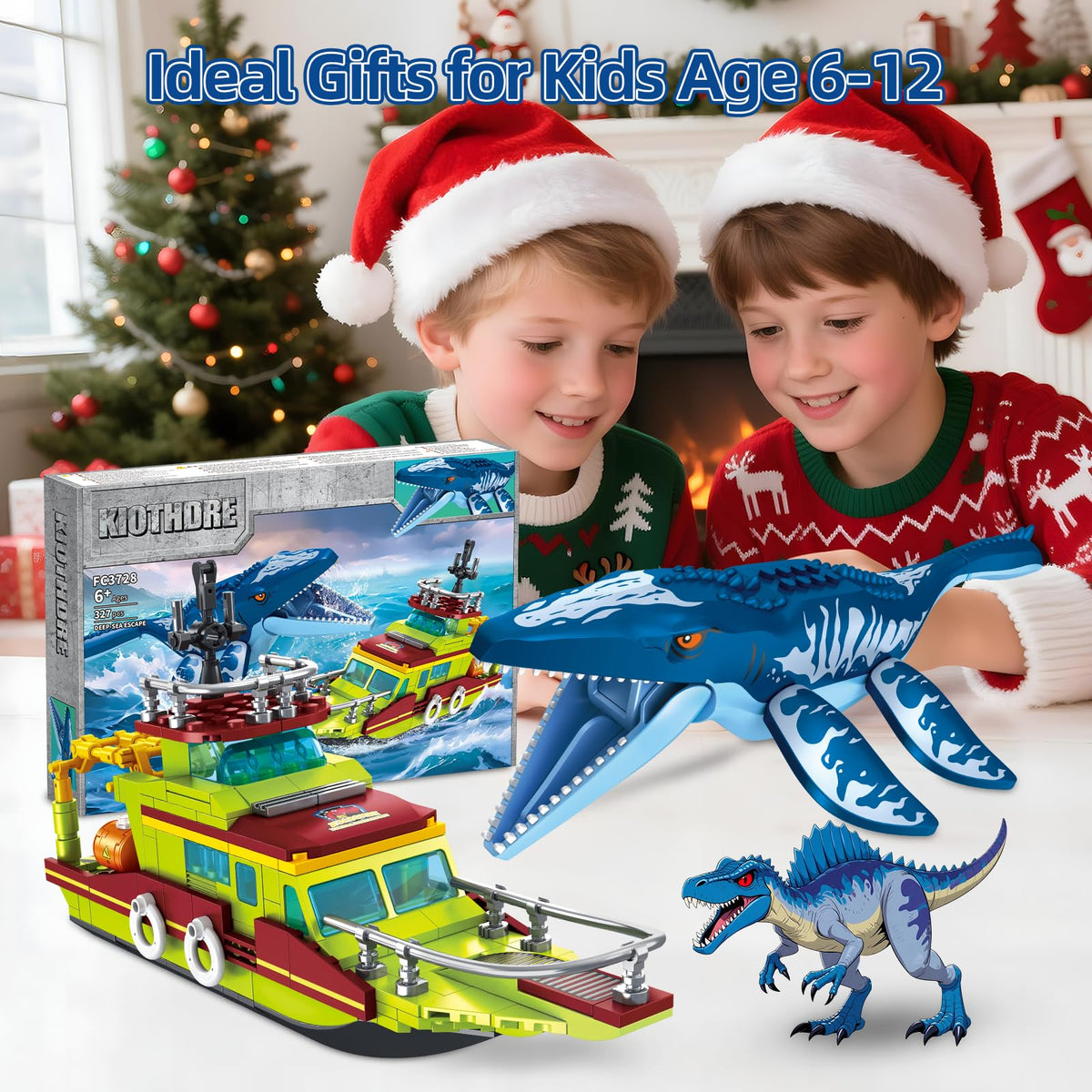 kiothdre christmas gift idea perfect for kids 6-12 who love dinosaurs and ships.
