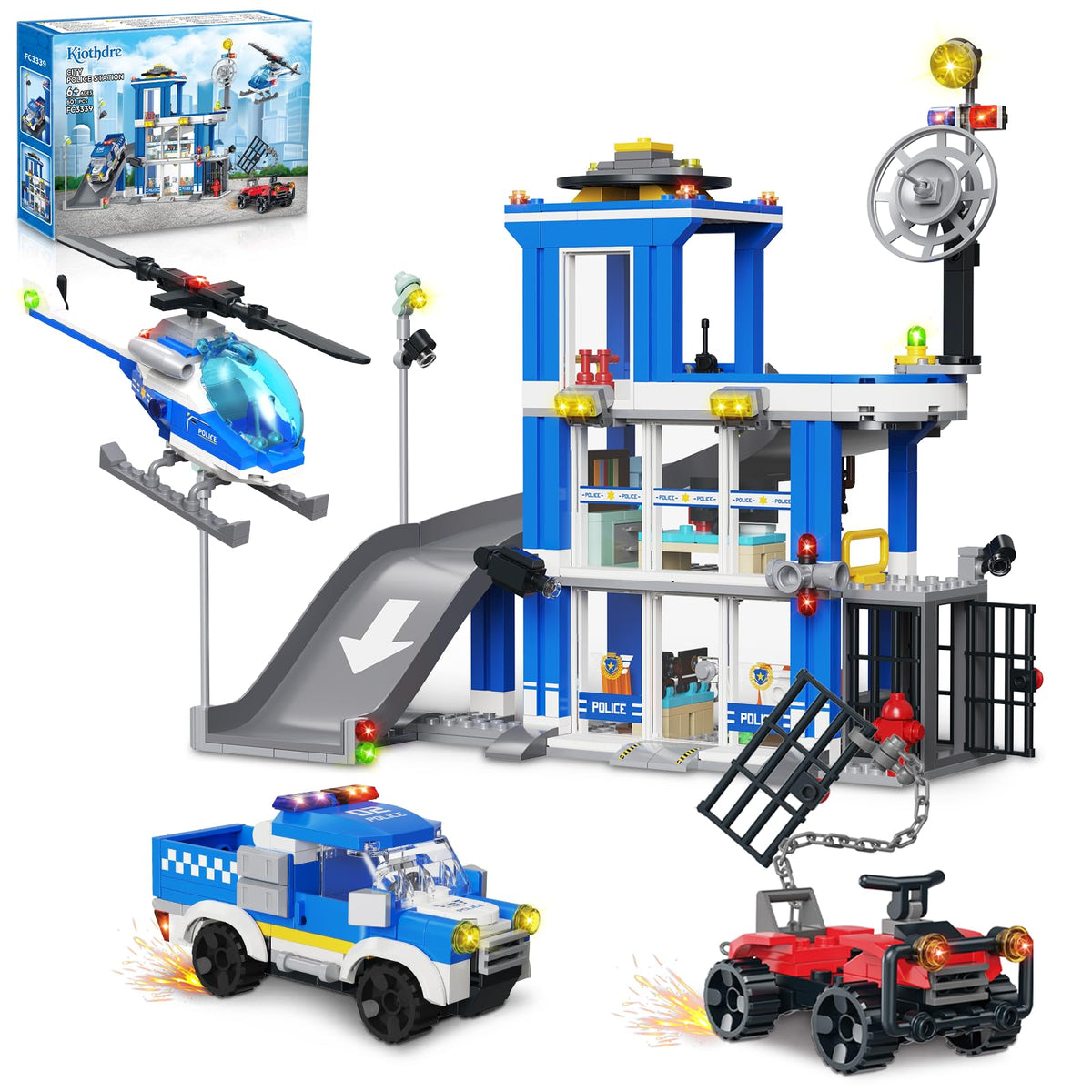 kiothdre City Police Station with two storeys and play-friendly design.