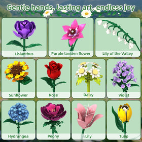 Kiothdre detailed ABS building blocks ensure safe, durable floral craft