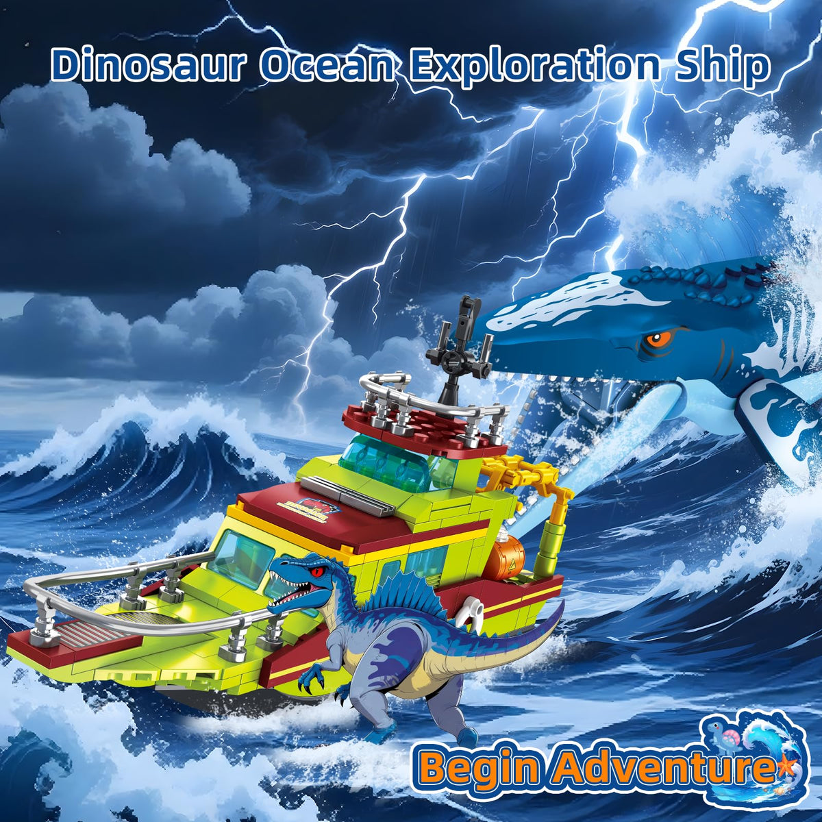 kiothdre dino ship build highlights 327-piece set for hands-on engineering play.