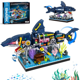 Kiothdre Shark Building Set package shot showcases gift-ready presentation.
