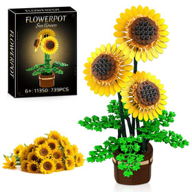 Kiothdre sunflower building set – 739-piece bouquet ready for a lasting decor focal point.