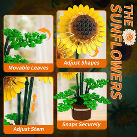 Kiothdre sunflower green leaves – flexible foliage that enhances realism and display stability.