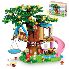 Kiothdre treehouse set with LED lights creates magical forest playtime.