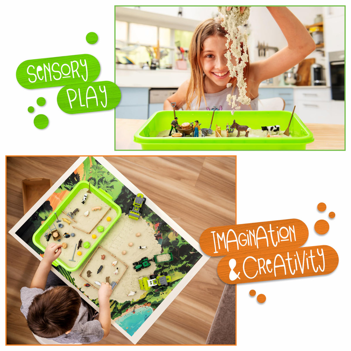 Kipipol farm animals figures invite realistic sensory exploration.