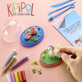 Modeling clay tools included for precise shaping and details