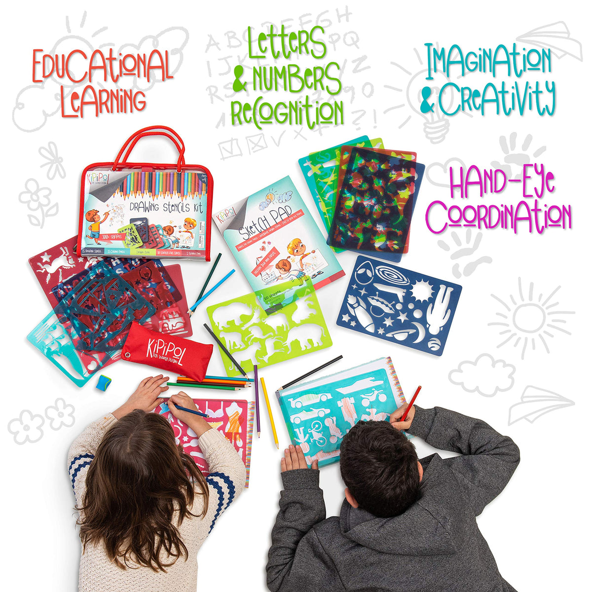 Kipipol non-toxic stencils guard safe, creative sessions for children