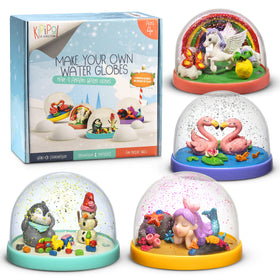 Kipipol snow globe kit contents for kids, a complete DIY crafting set