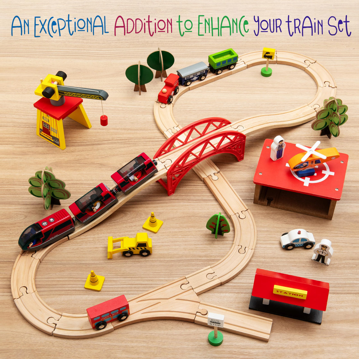 Three KipiPol action figures for sit-and-stand railway adventures