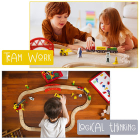 KipiPol wooden train bridge component expands play scenarios and storytelling.