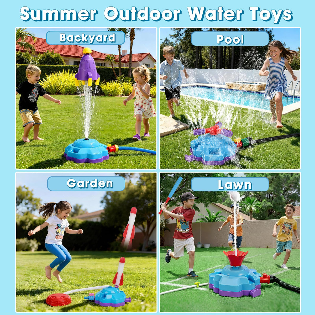 KIPLATOY outdoor toy set ideal for backyard, lawn, pool days.