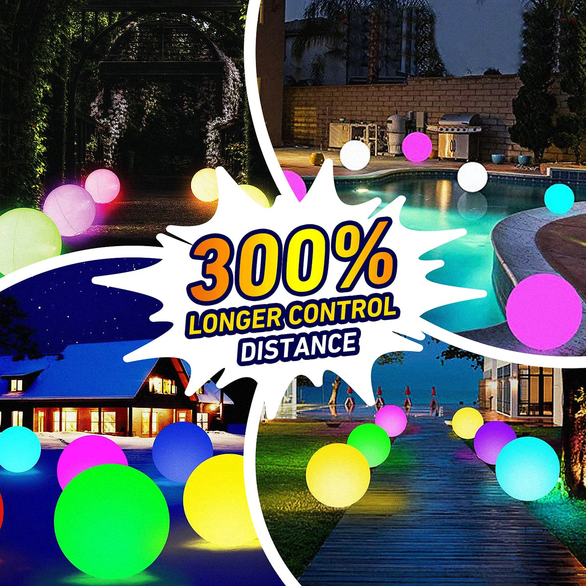 KIRALUMI Night glow pool ball enhances backyard parties.