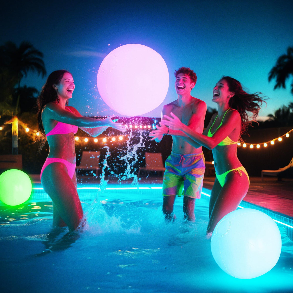 KIRALUMI 16-inch glow ball ready for nighttime pool games