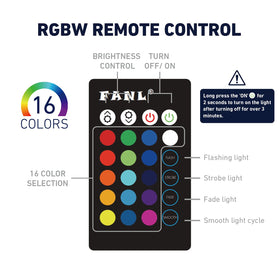 KIRALUMI Remote control reaches up to 100 feet.