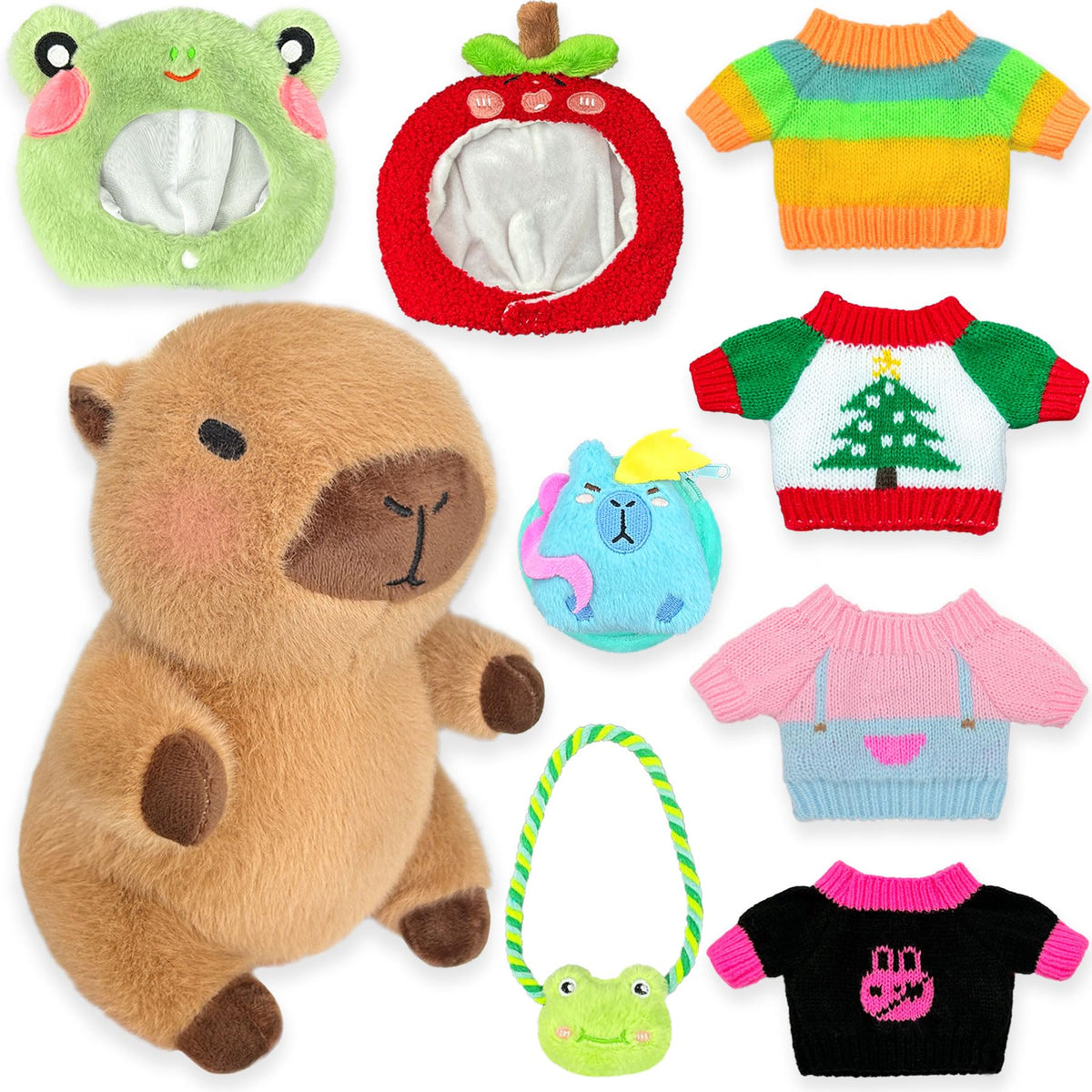 Kireidane capybara plush wearing 9-piece outfits for imaginative play
