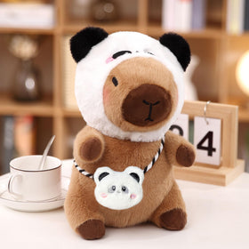 Kireidane Capybara plush wearing hats and sweaters for imaginative styling.