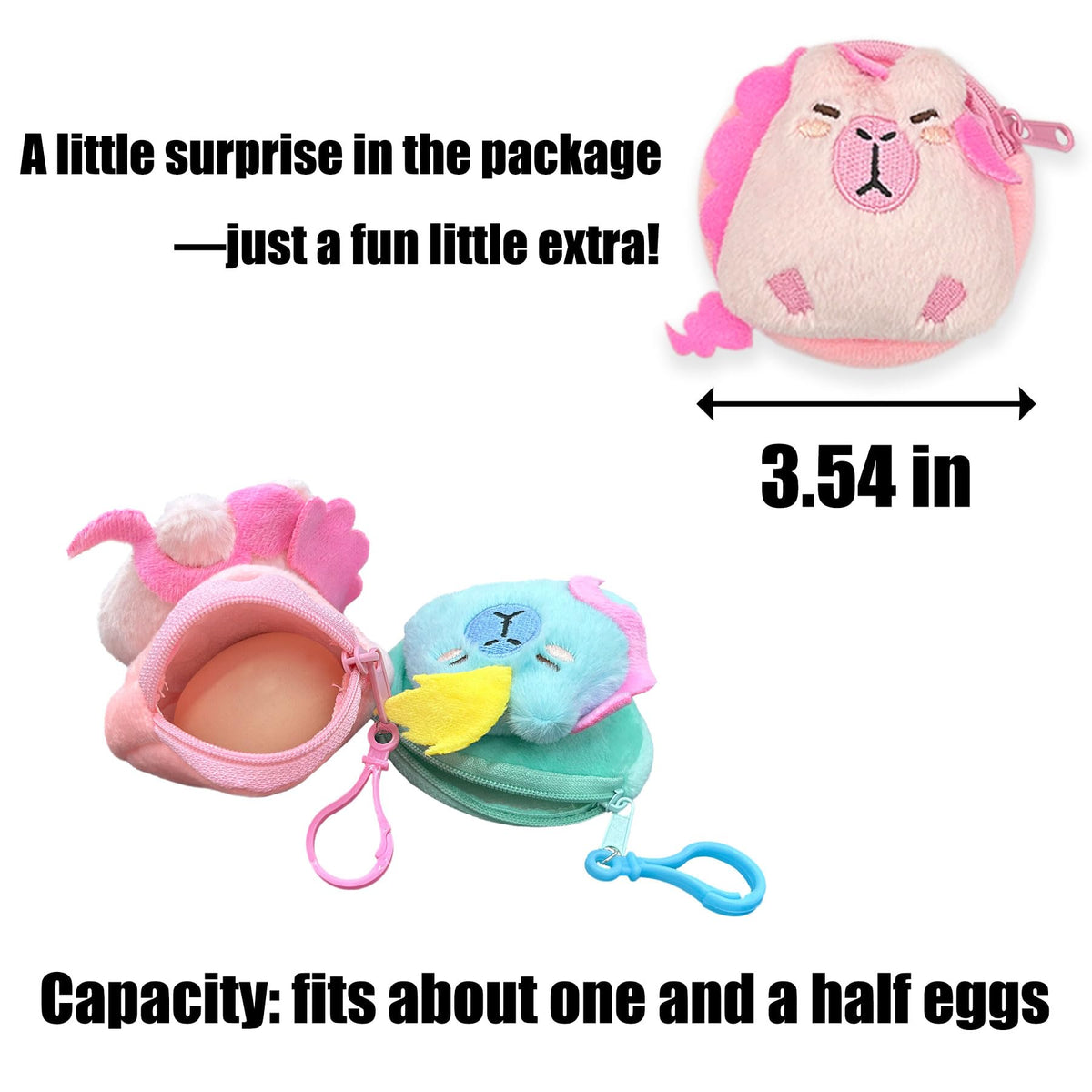 Two hats add versatile styling to the Kireidane capybara plush