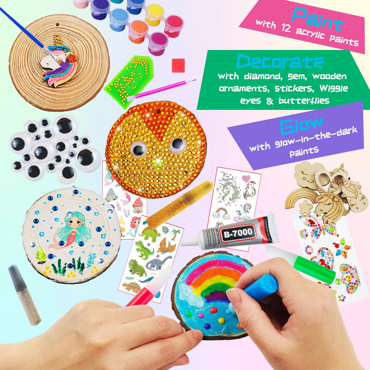 Kirkotoy wood coasters and gift tags for easy home decor.
