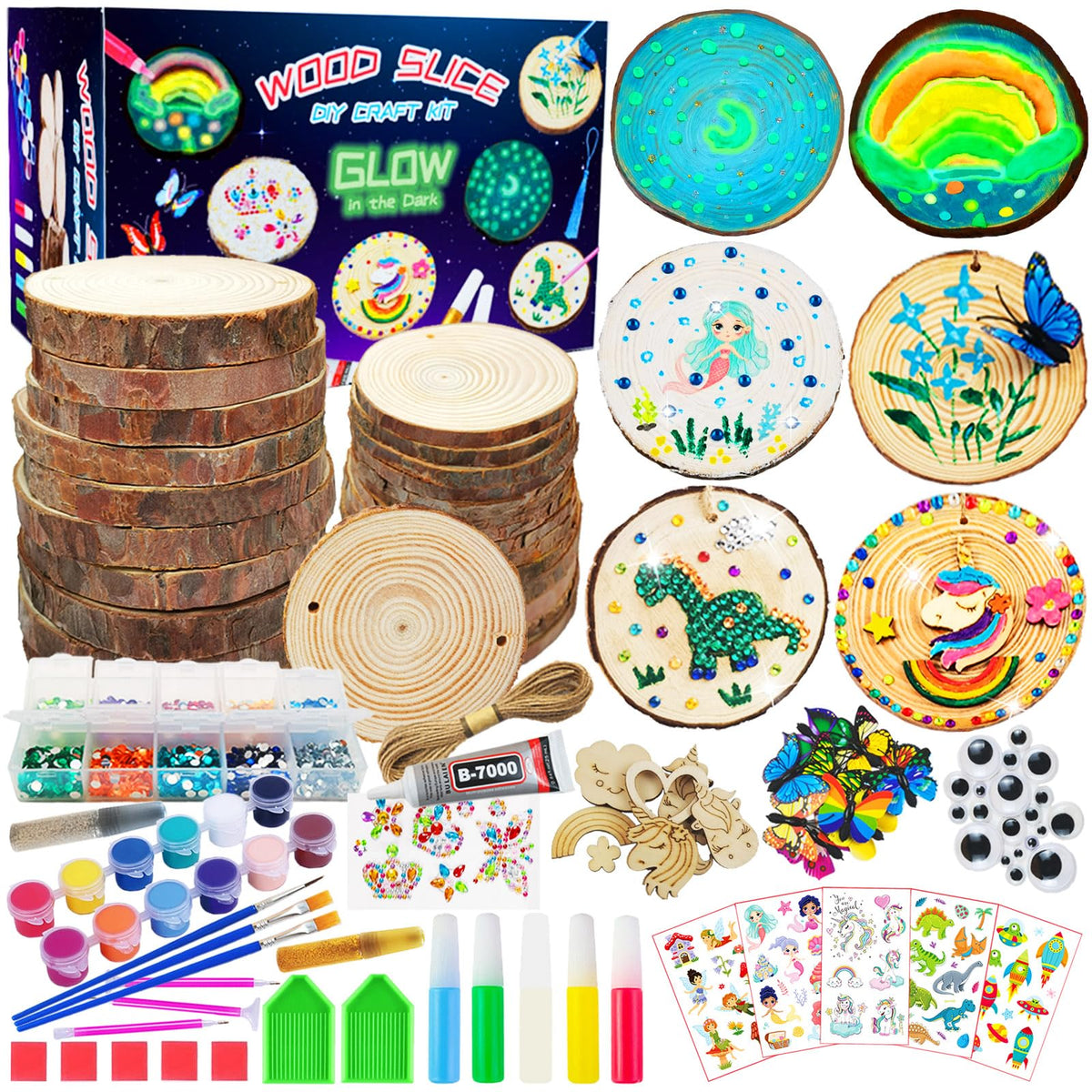 Kirkotoy wooden slices painting kit sparks kids' creativity.
