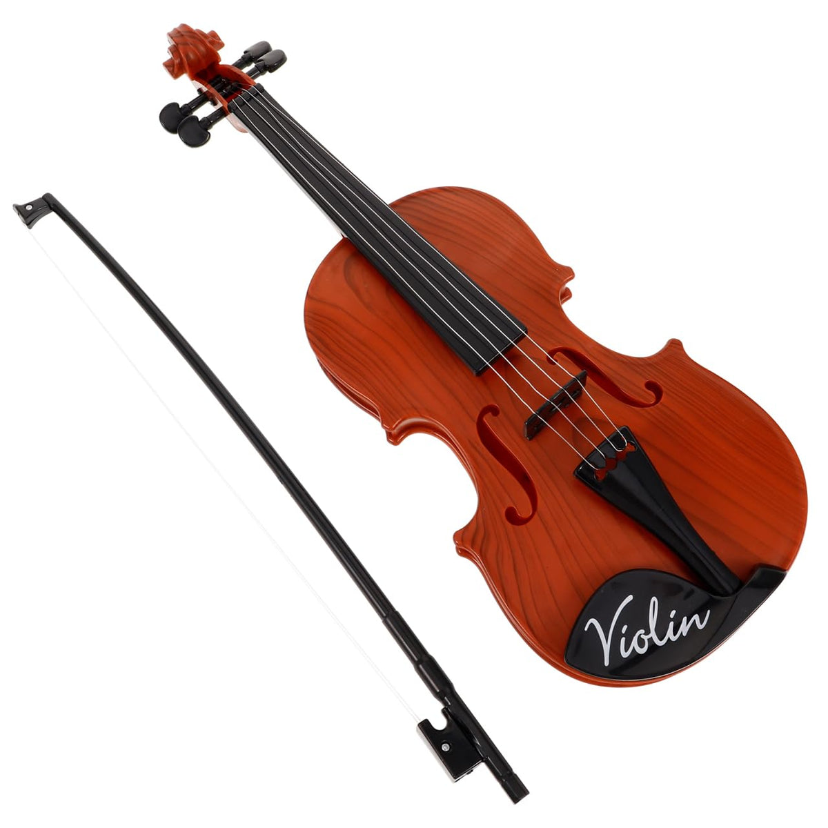 Kisangel adjustable violin toy with brown body for beginners to explore music.