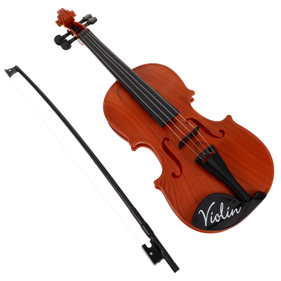 Kisangel adjustable violin toy with brown body for beginners to explore music.