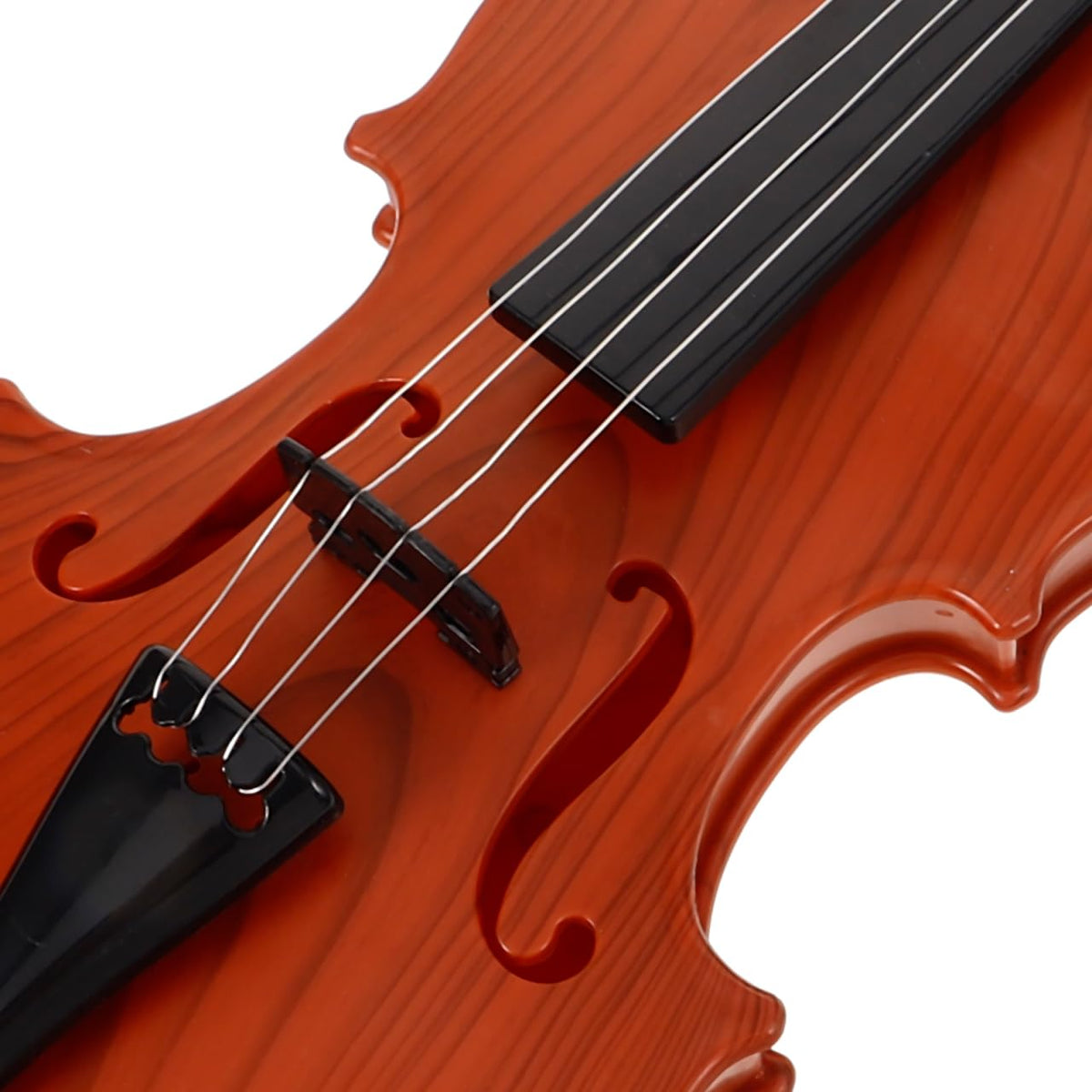 Kisangel brown violin model, side view highlighting delicate detailing.