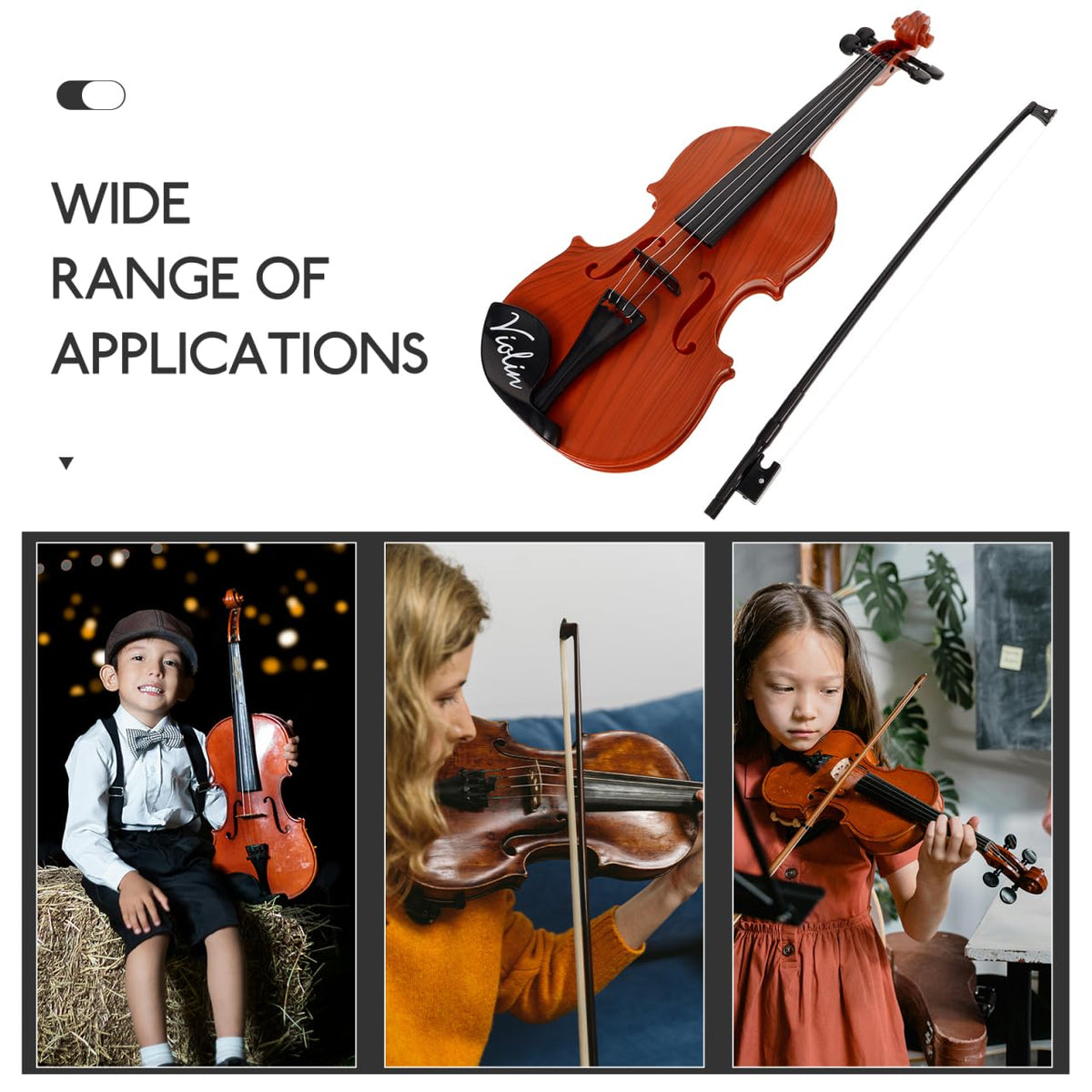 Kisangel non-toxic plastic violin toy for safe playtime.