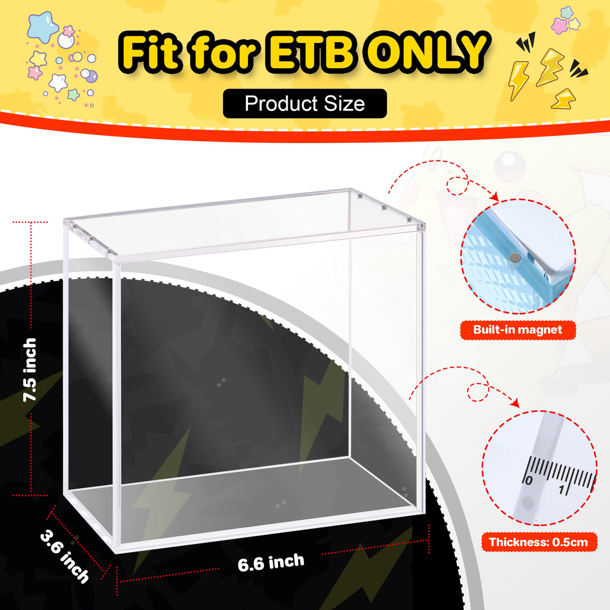 Kisbox ETB 5mm acrylic display case with high clarity