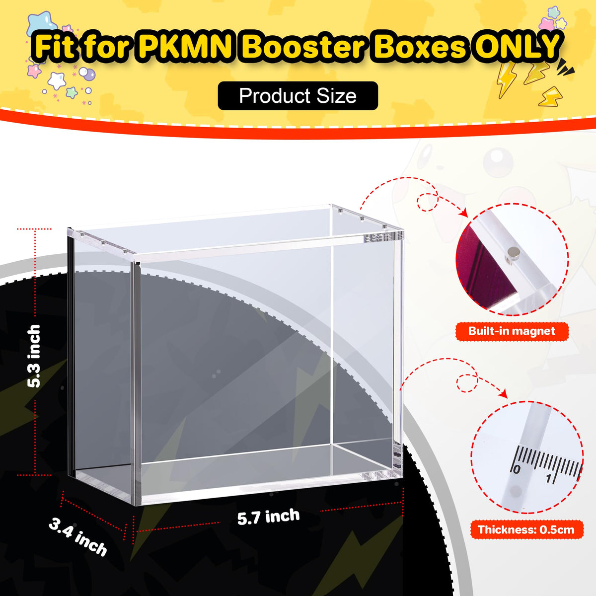 Kisbox crystal-clear display highlights a booster box while protecting it.