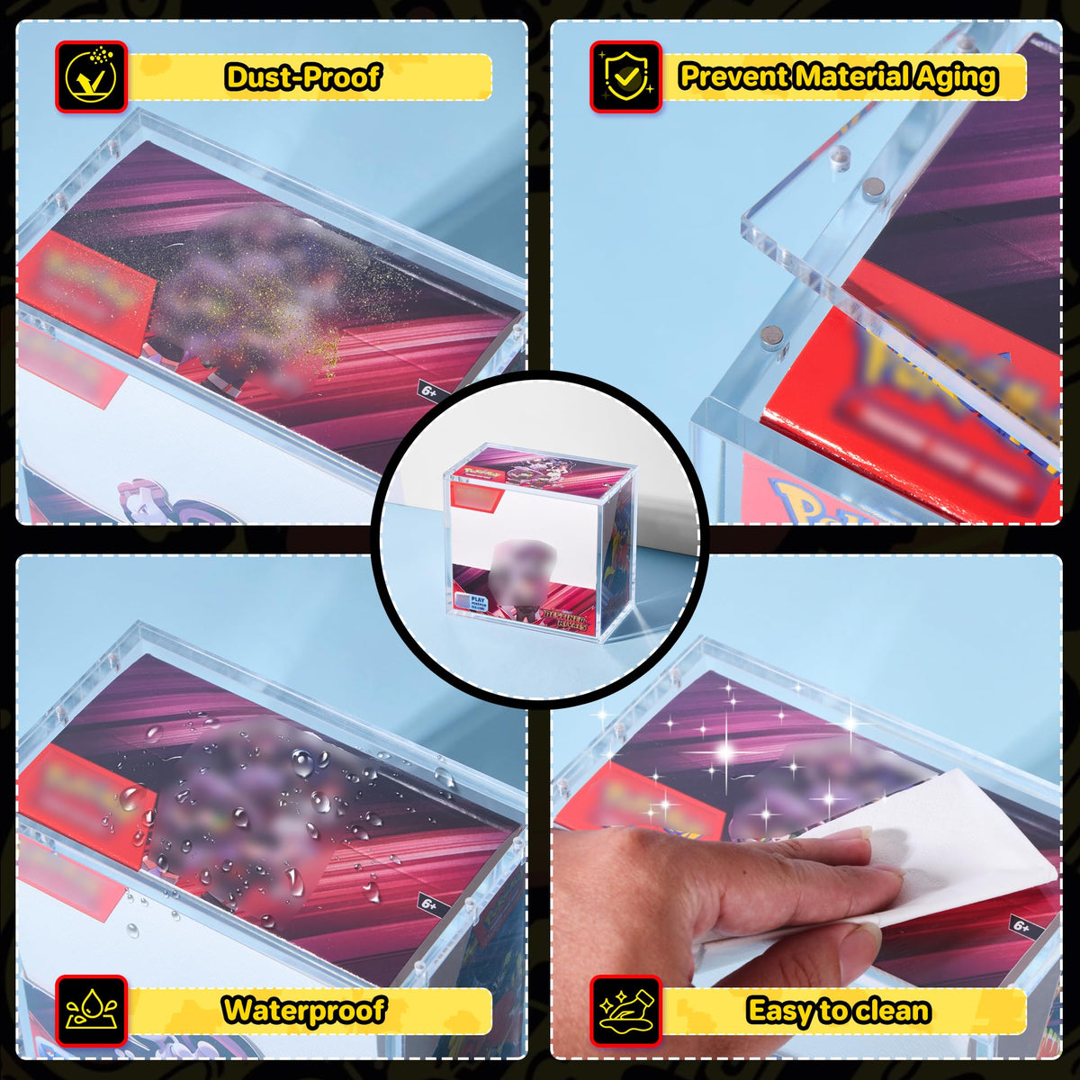 Kisbox perfect-fit design prevents shifting for sealed booster boxes.