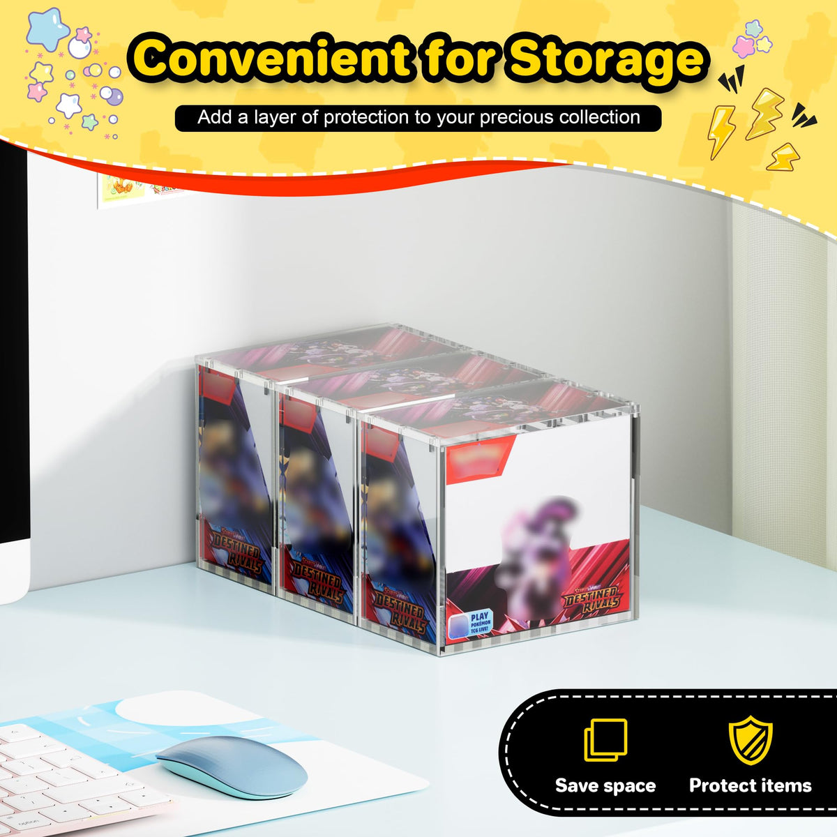 KISBOX PKMN booster box crystal-clear display with polished edges