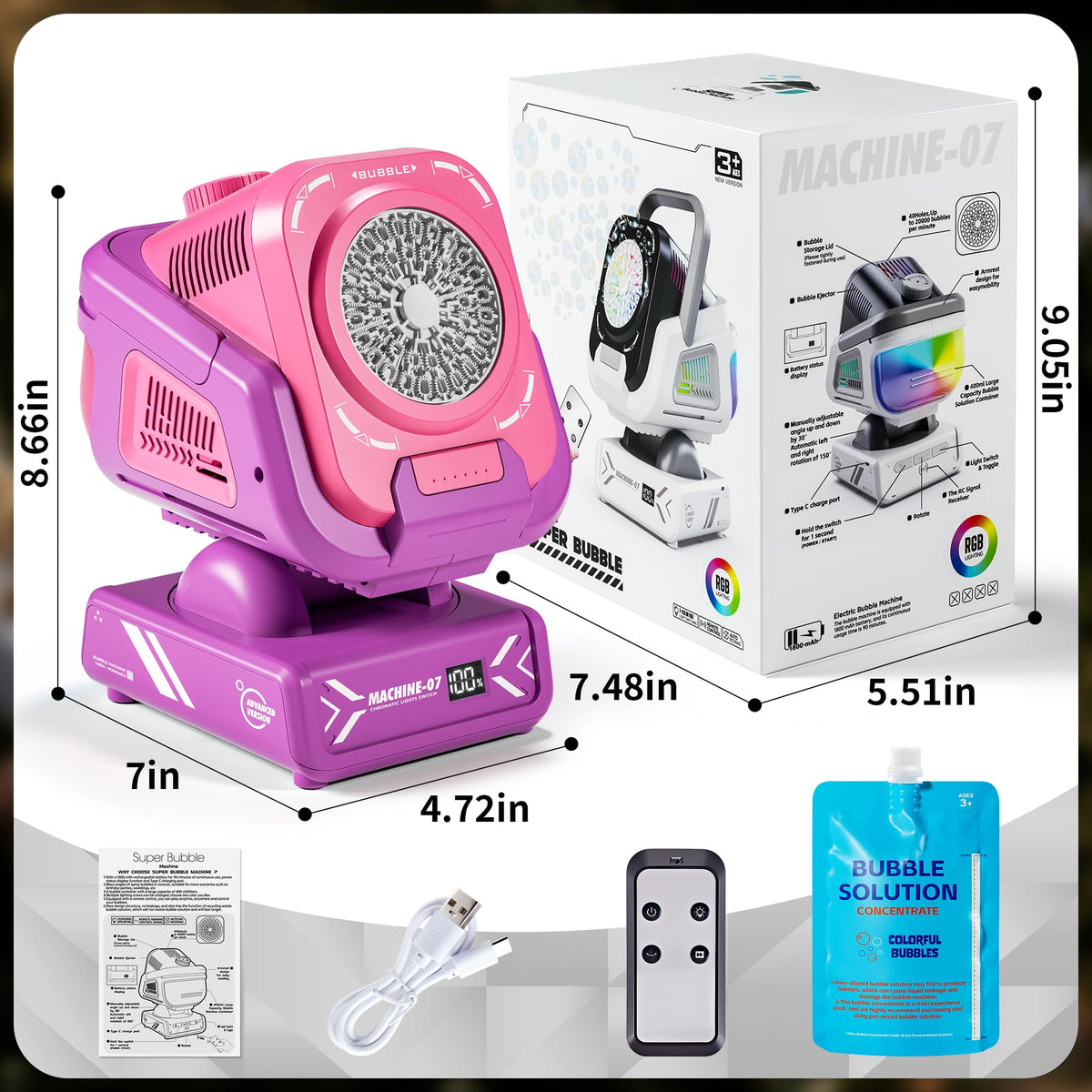 Kiskey Bubble Machine's durable ABS body withstands playful use