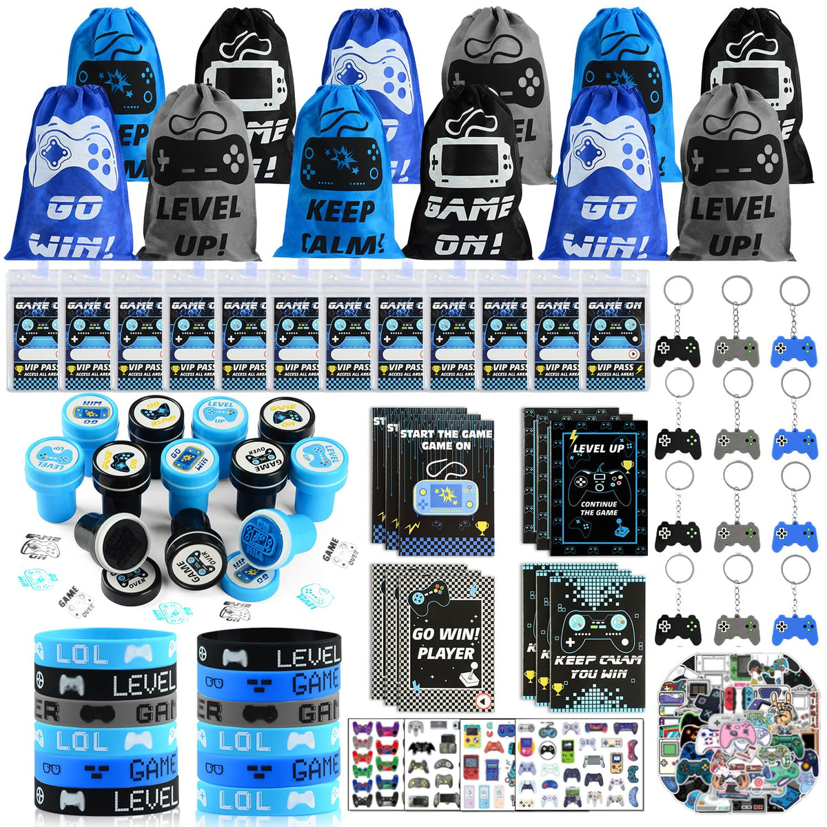 KISPATTI 126-pcs video game party favors set for a complete party pack.