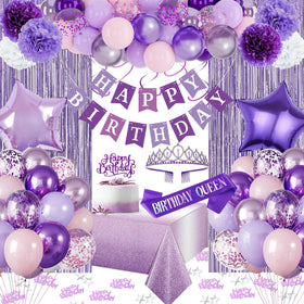 KISPATTI purple balloons set enhances party backdrop and photos