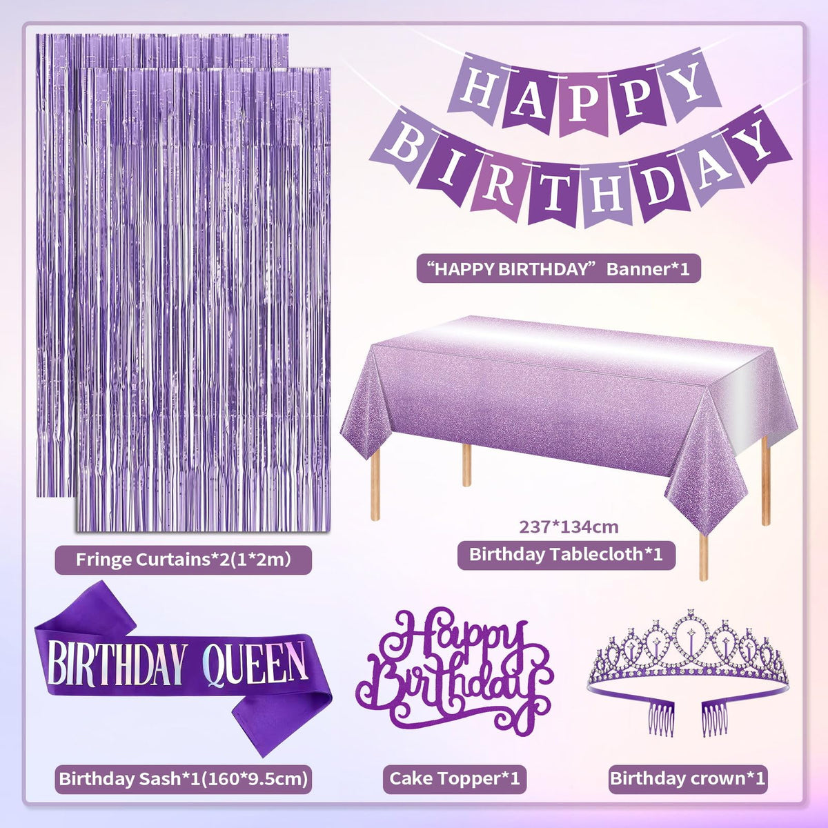 KISPATTI purple banner happy birthday for focal party signage