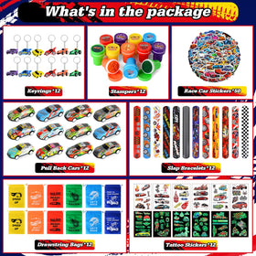 KISPATTI drawstring bags showcase race car patterns for sturdy party favors.