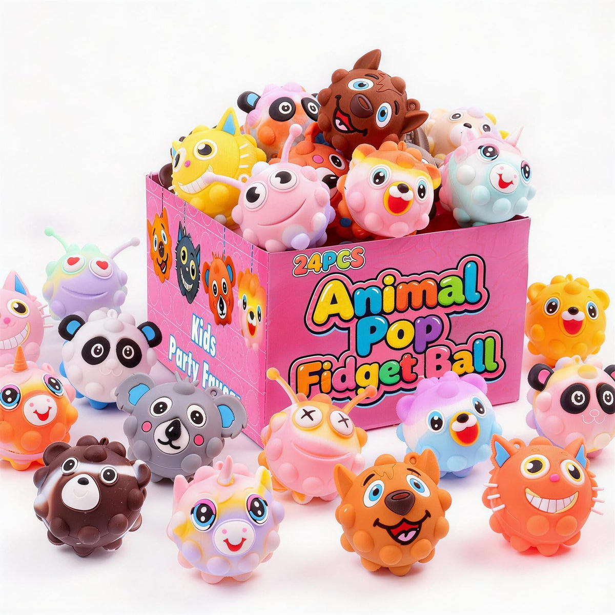 Kiss Monkey 24-pack animal pop balls for party favors